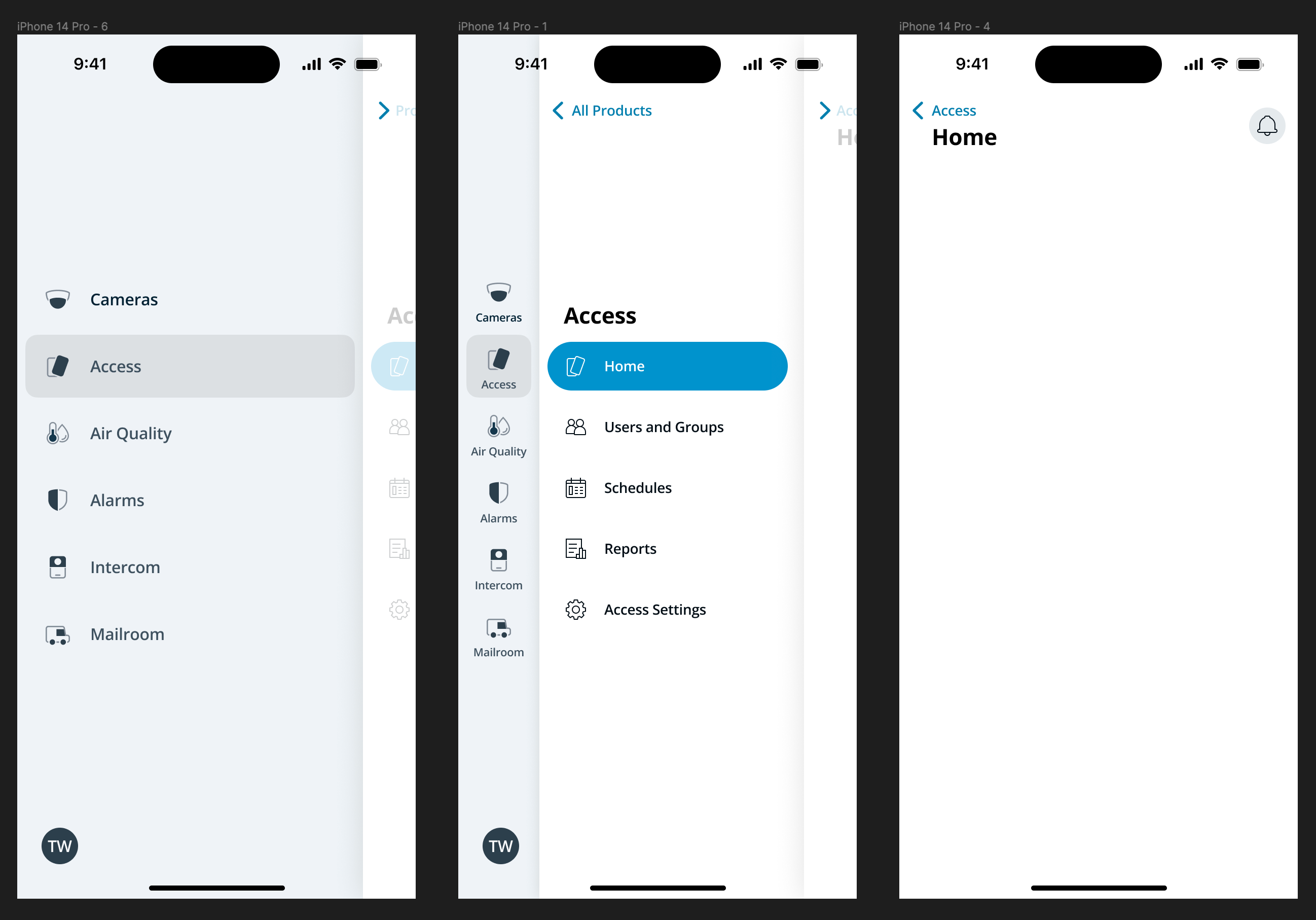 v1 — three panes on screen at once