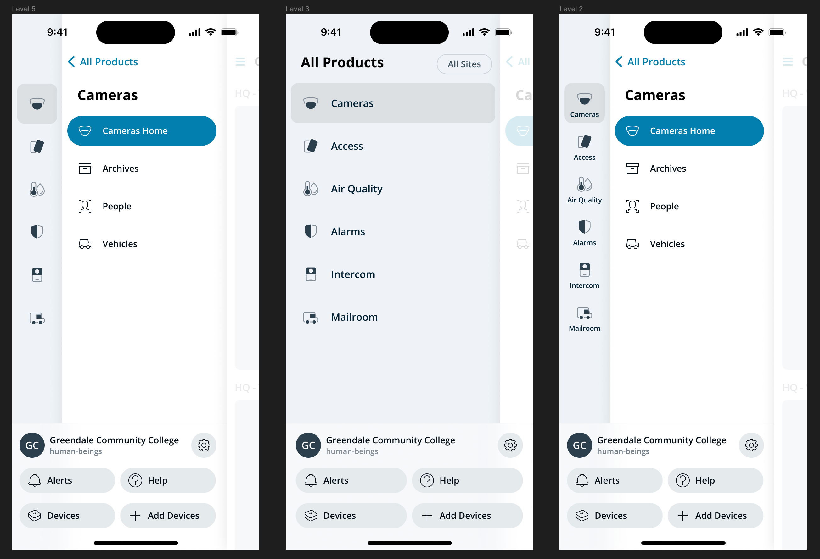 v2 — three levels with utility area as its own layer
