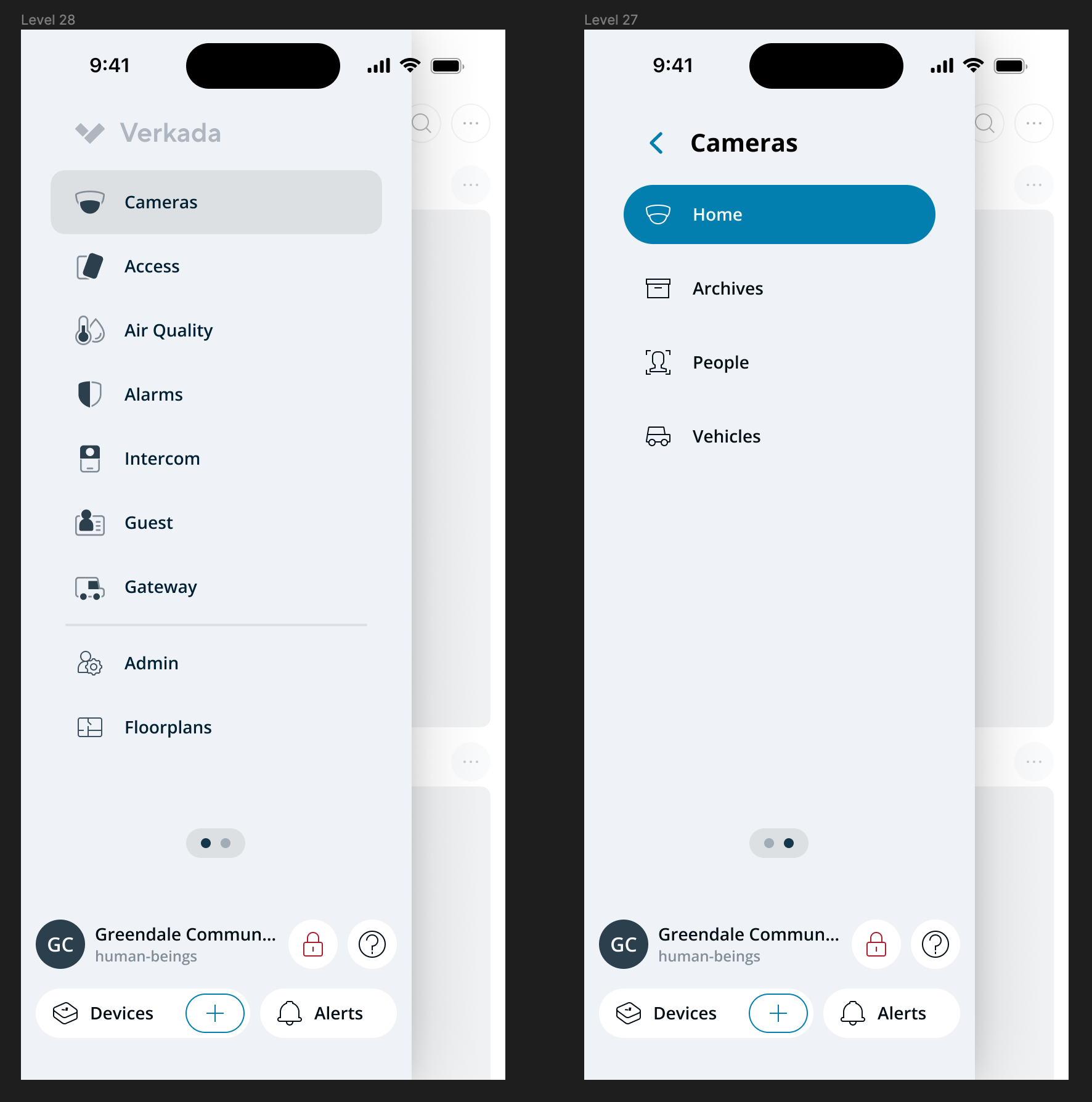 v3 — swipe between levels alternative